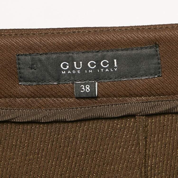 Pre Owned Gucci Brown Cotton Blend Gabardine Breeches Pants S