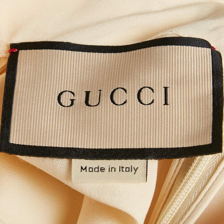 مملوكة مسبقًا Gucci Yellow Silk Ruched Detail Mini Dress M
