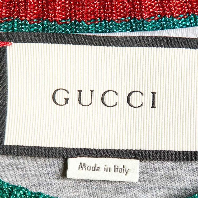 مملوكة مسبقًا Gucci Multicolor Floral Print Cotton Sequined Sweatshirt S