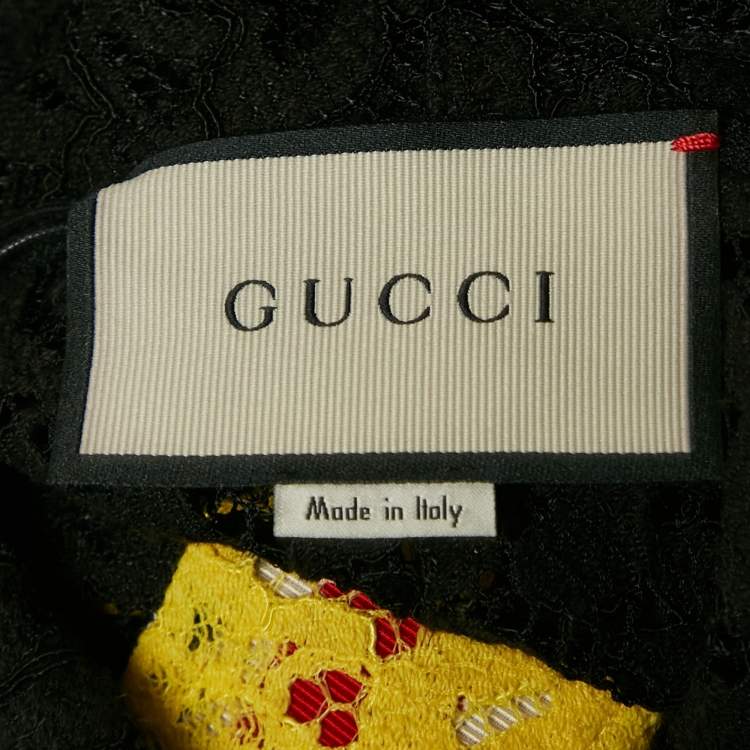 Pre Owned Gucci Black Modern Future Sequin Embroidered Lace Hoodie XXS