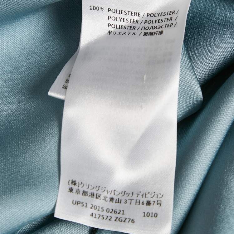 Pre Owned Gucci Blue Silk Satin Strawberry Patch Detail Camisole M