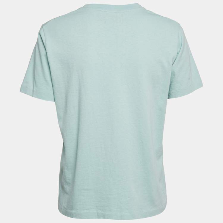 Pre Owned Gucci Blue Heart Applique Jersey Liberty London Edition T-Shirt XS