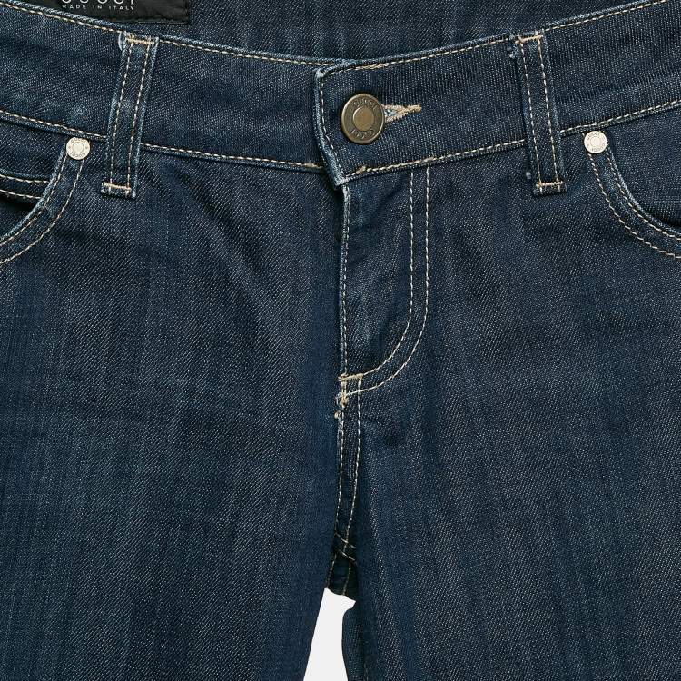 Pre Owned Gucci Navy Blue Denim Straight Leg Jeans S Waist 28"
