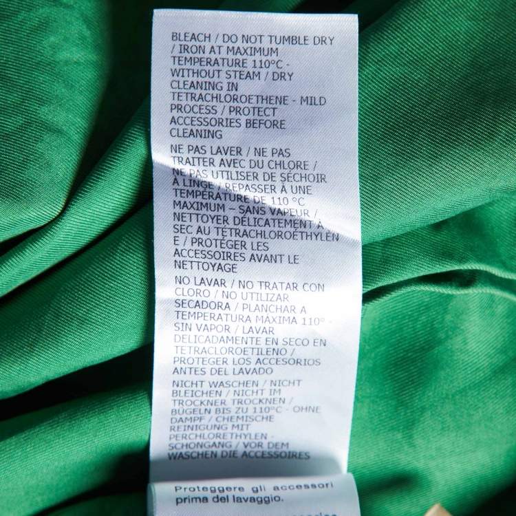 Pre Owned Gucci Green Silk Button Front Shirt S