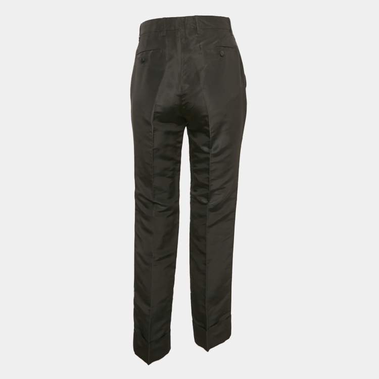 Pre Owned Gucci Black Silk Straight -Leg Trousers S