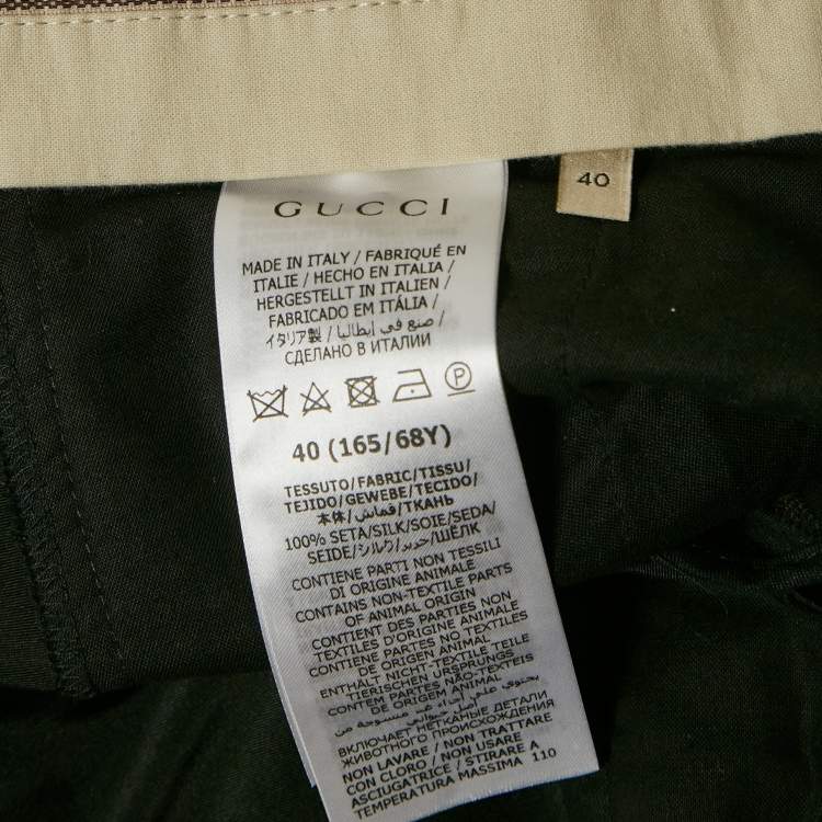 Pre Owned Gucci Black Silk Straight -Leg Trousers S