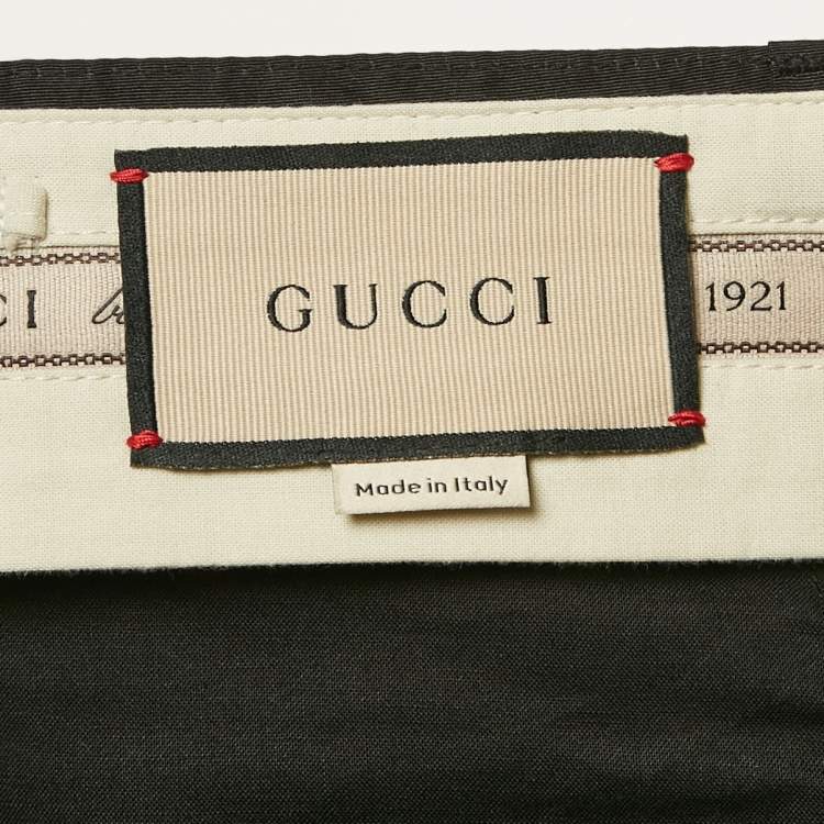 Pre Owned Gucci Black Silk Straight -Leg Trousers S