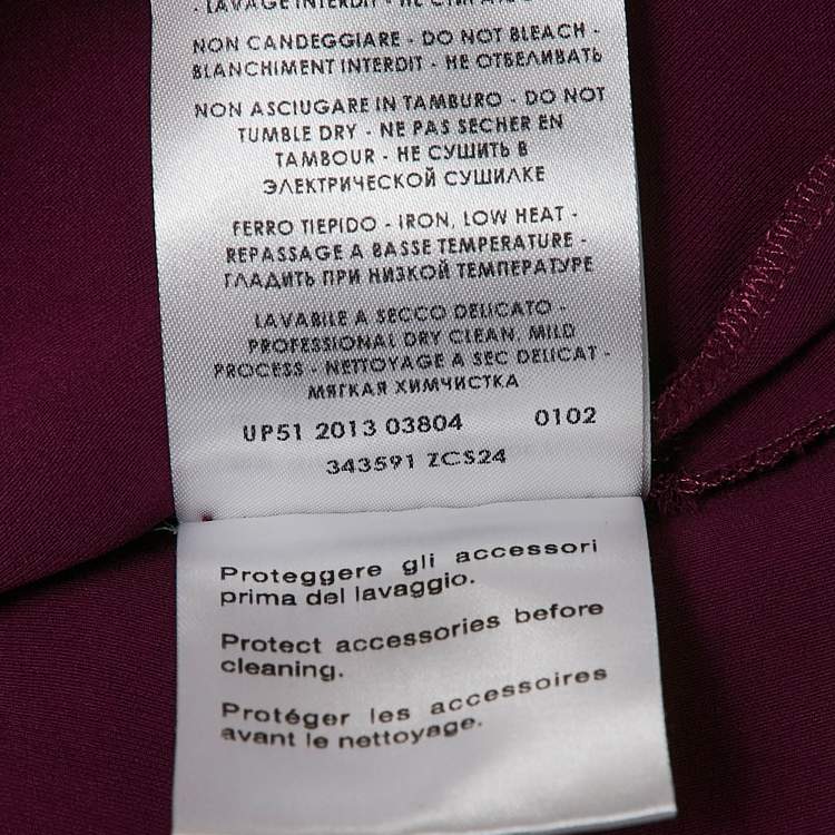 Pre Owned Gucci Magenta Pink Silk Belted Draped Detail Jumpsuit S 