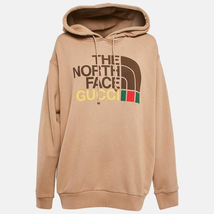 Pre Owned Gucci x The North Face Logo Print Cotton Knit HoodieM