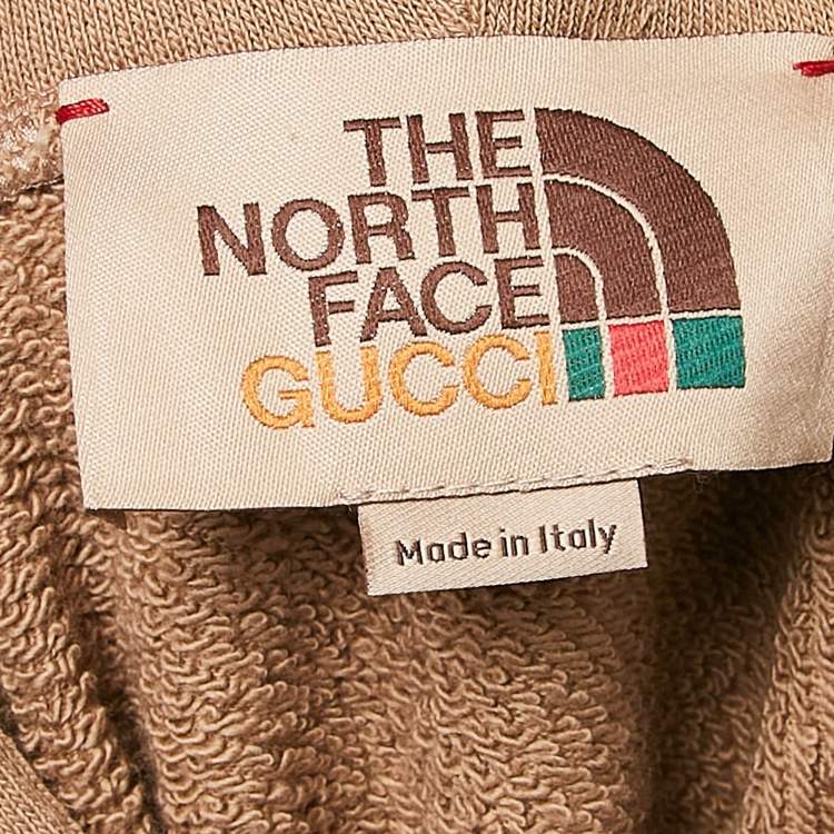 Pre Owned Gucci x The North Face Logo Print Cotton Knit HoodieM