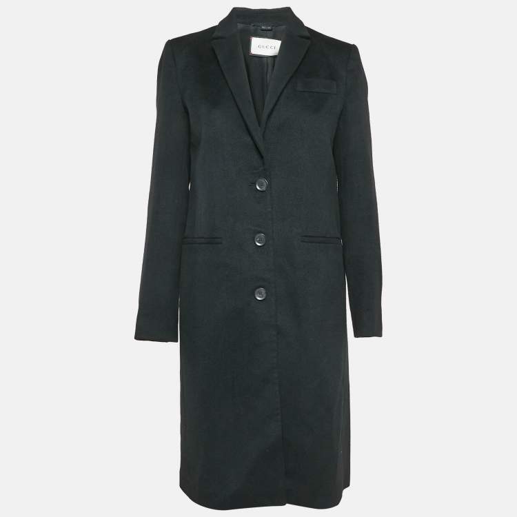 Pre Owned Gucci Black Wool Chester Coat M