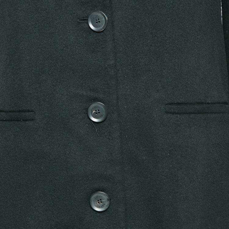 Pre Owned Gucci Black Wool Chester Coat M