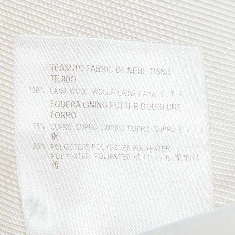 Pre Owned Gucci Cream Wool Double Breasted Coat M