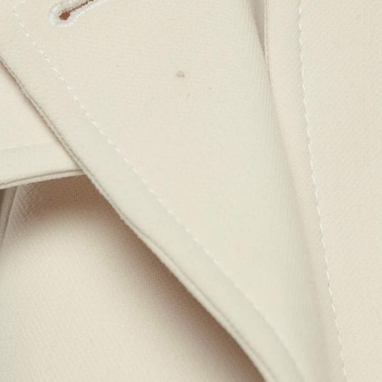 Pre Owned Gucci Cream Wool Double Breasted Coat M