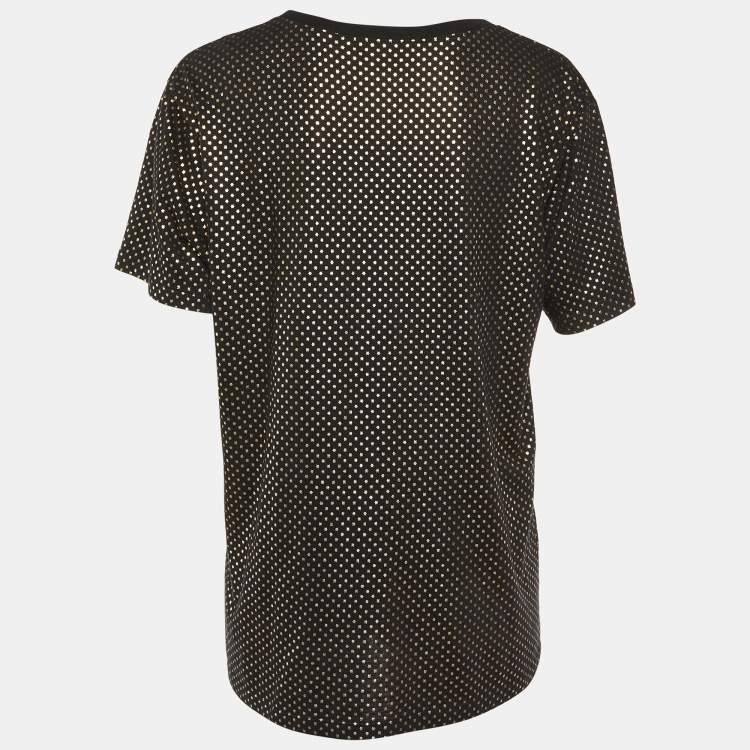 Pre Owned Gucci Black Guccy Star Print Cotton Crew Neck T-Shirt S