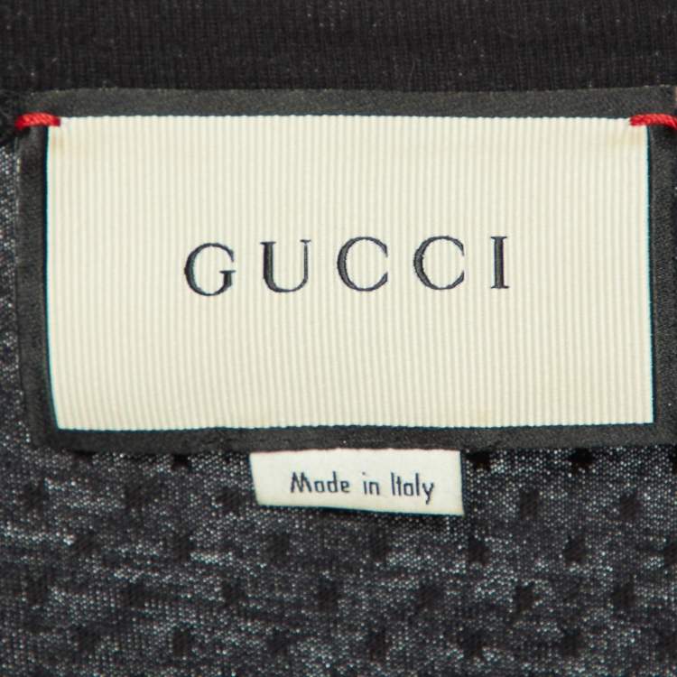 Pre Owned Gucci Black Guccy Star Print Cotton Crew Neck T-Shirt S