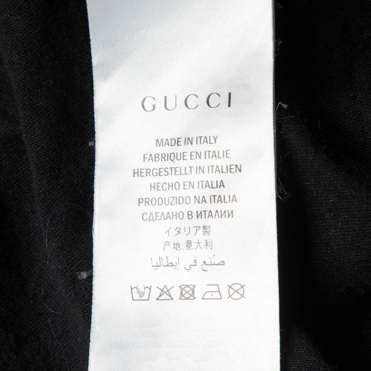 Pre Owned Gucci Black Guccy Star Print Cotton Crew Neck T-Shirt S