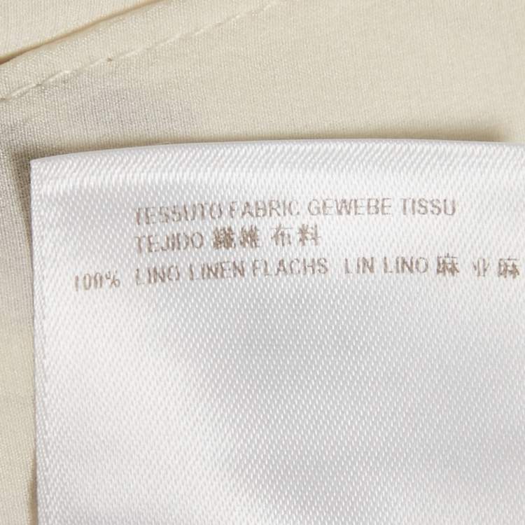 Pre Owned Gucci White Floral Print Linen Shorts S