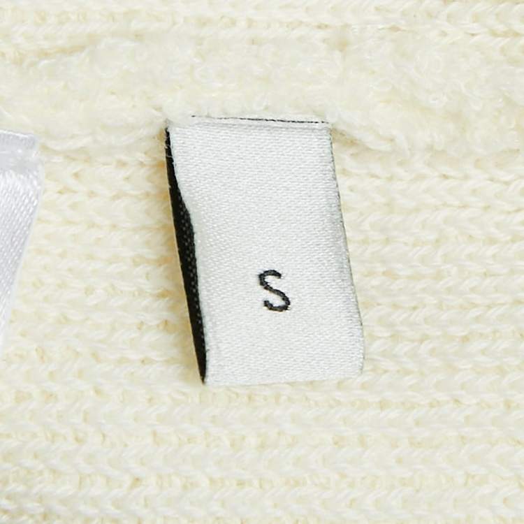 Pre Owned Gucci Cream 'Blind For Love' Cotton Belted Cardigan S