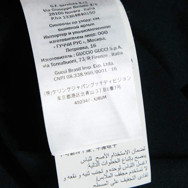 Pre Owned Gucci Black Manifesto Mask Print Cotton Crew Neck T-Shirt M