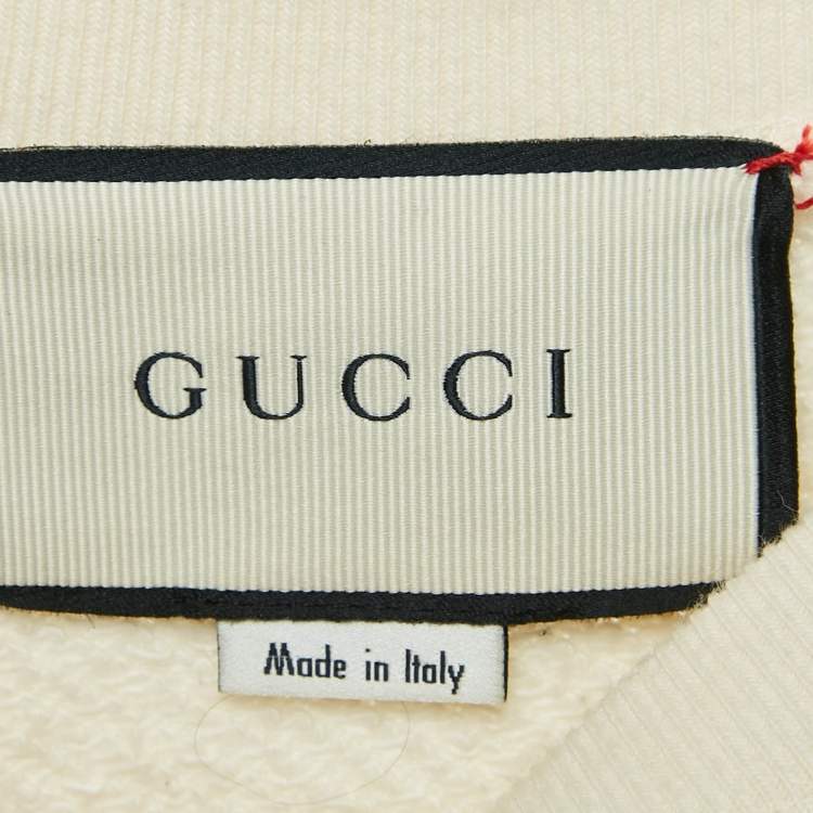 Pre Owned Gucci Cream Ignasi Monreal Graphic Print Cotton Sweatshirt M
