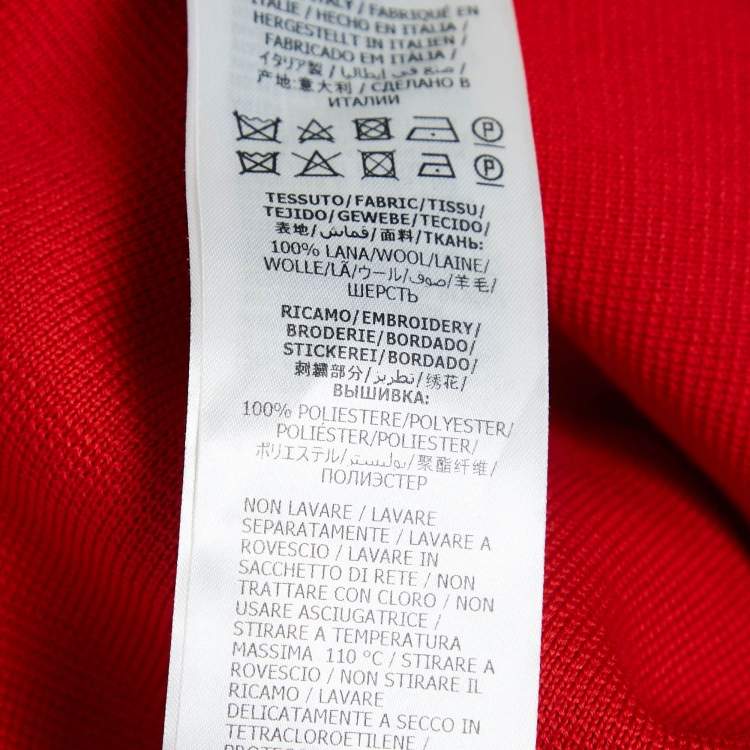 Pre Owned Gucci Red Interlocking G Wool Knit Button Front Cardigan M