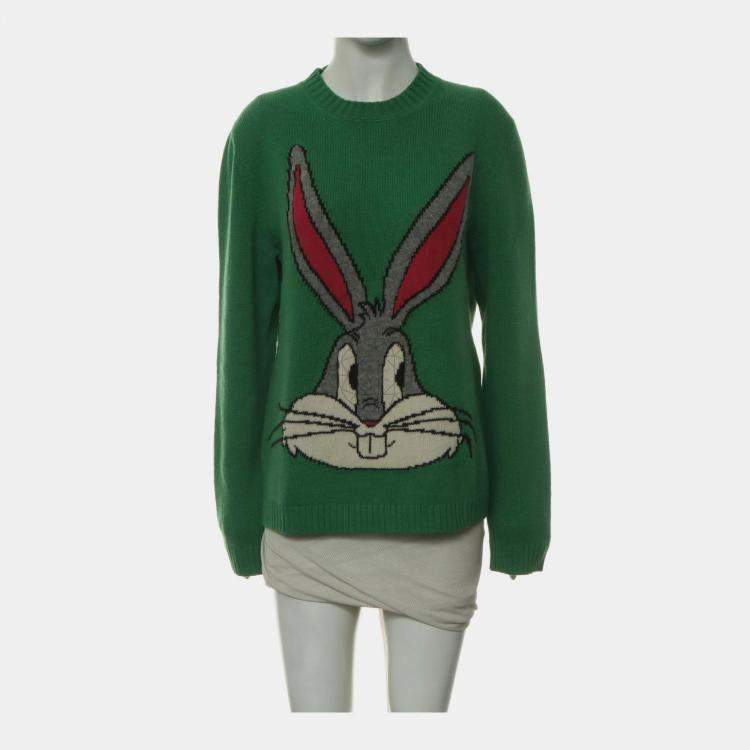 Pre Owned Gucci Green Wool, Polyester Bugs Bunny Sweaters S