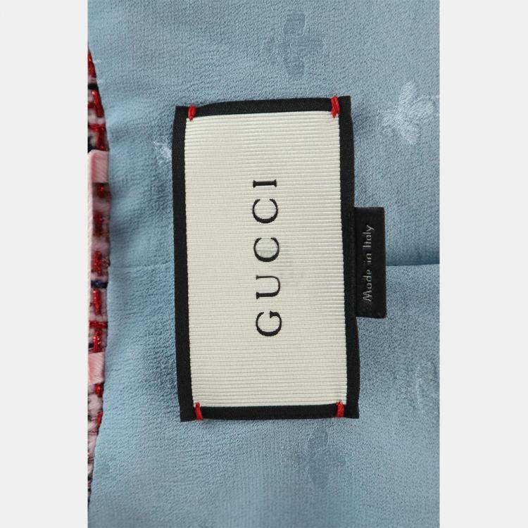 Pre Owned Gucci Multicolor Tweed Metallic Cardigan IT Women 40
