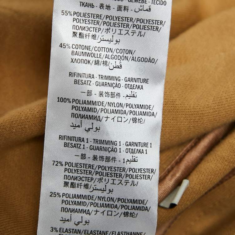 Pre Owned Gucci Brown GG Supreme Print Jersey Zip-Up Pleated Mini Dress S