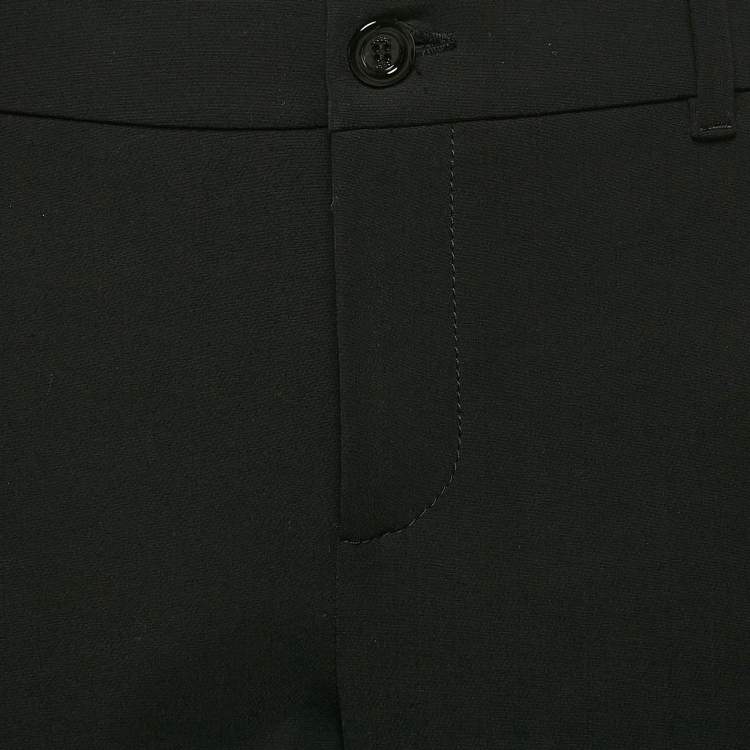 Pre Owned Gucci Black Cotton Blend Zip Detail Contrast Trimmed Skinny M