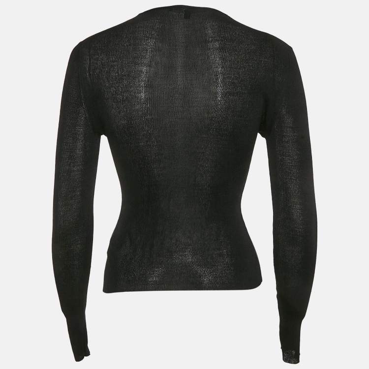 Pre Owned Gucci Black Modal Jersey Long Sleeve Top XS