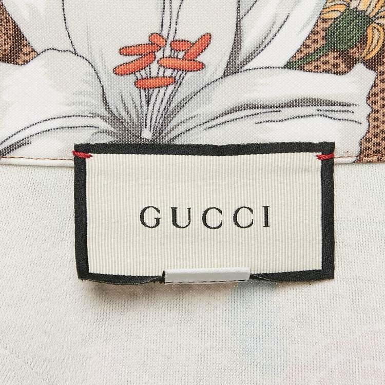 Pre Owned Gucci Green GG Supreme Floral Print Jersey Knit Zip-Up Track Jacket XS