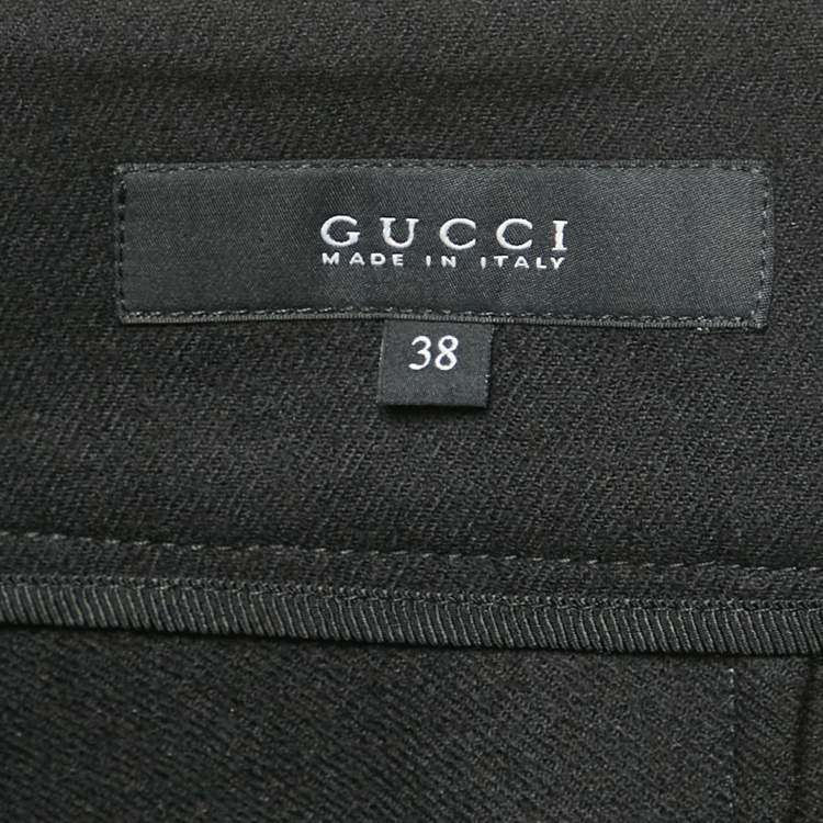 Pre Owned Gucci Black Wool Adjustable Waist Detail Shorts S