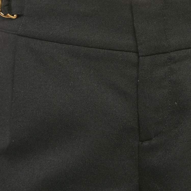Pre Owned Gucci Black Wool Adjustable Waist Detail Shorts S