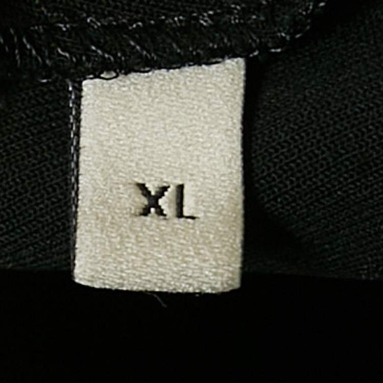 Pre Owned Gucci Black Jersey Web Stripe Detail Ruffled Short Dress XL