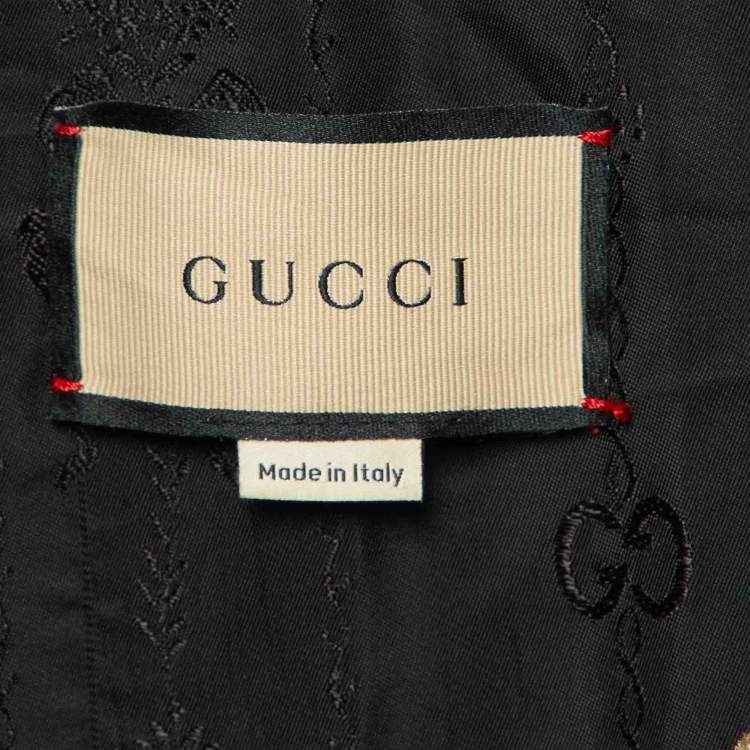 Pre Owned Gucci Beige Tweed Button Front Long Coat M