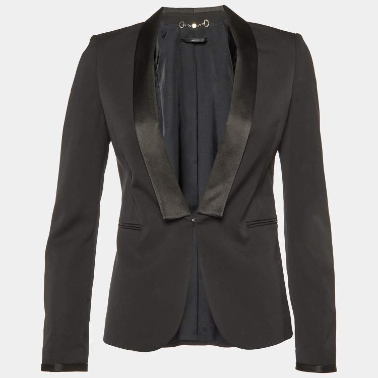 Pre Owned Gucci Black Wool Tuxedo Blazer S