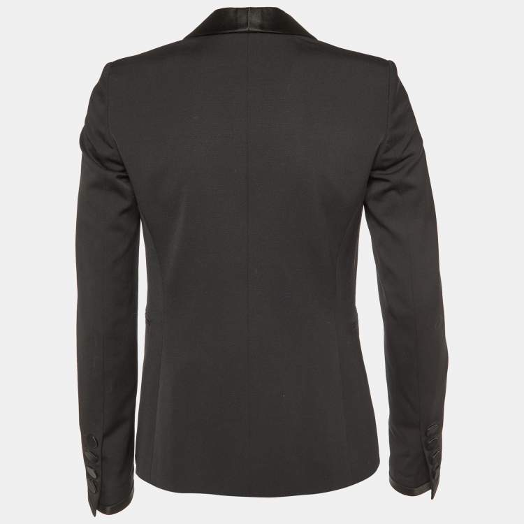 Pre Owned Gucci Black Wool Tuxedo Blazer S