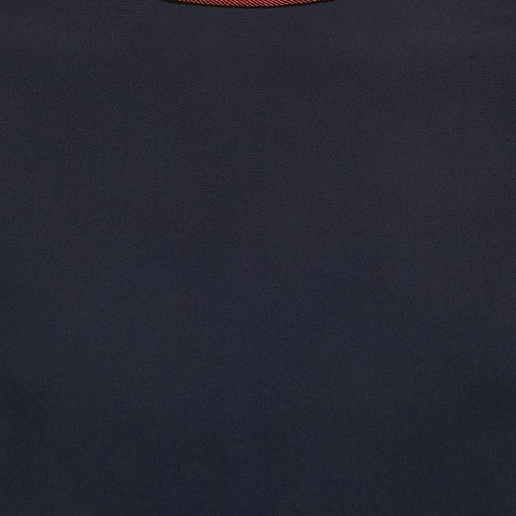 Pre Owned Gucci Navy Blue Crepe Sleeveless Mini Dress S