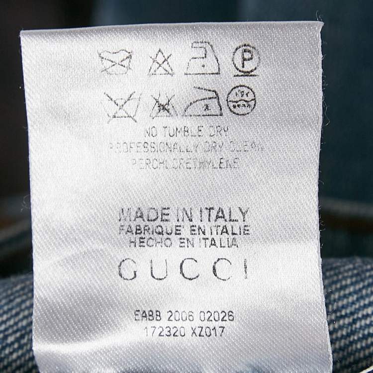 Pre Owned Gucci Blue Washed Denim Straight Leg Jean S Waist 28"