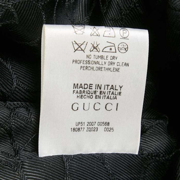مملوكة مسبقًا Gucci Black/Brown Wool Leather Trimmed Short Dress M