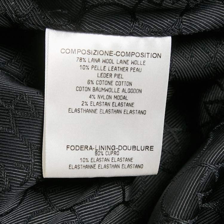 مملوكة مسبقًا Gucci Black/Brown Wool Leather Trimmed Short Dress M
