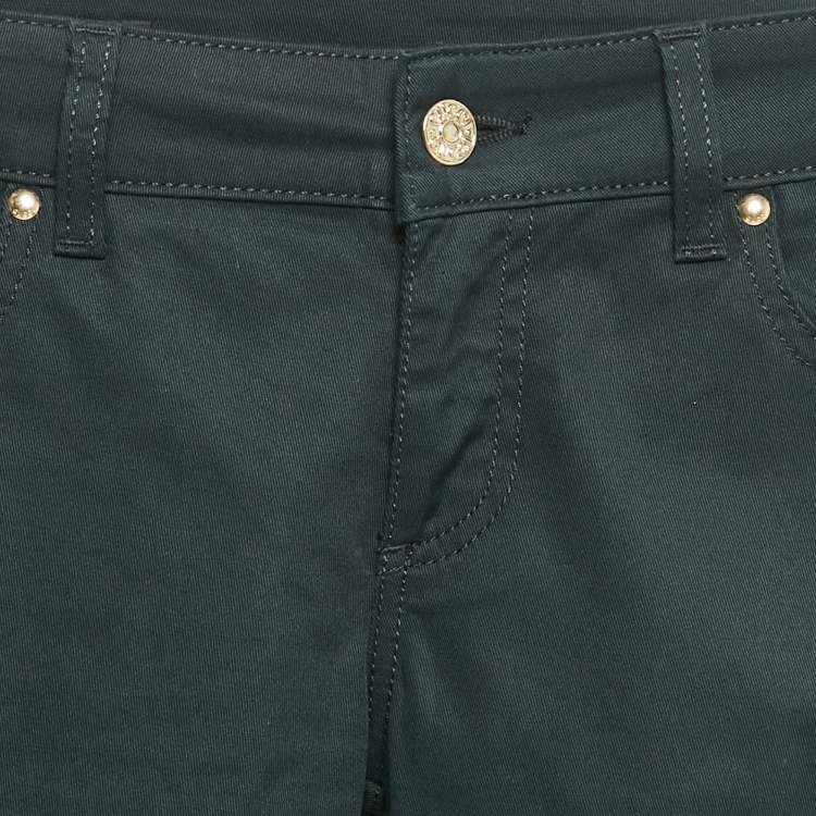 مملوكة مسبقًا Gucci Black Pocket Detail Cotton Skinny Trousers XS