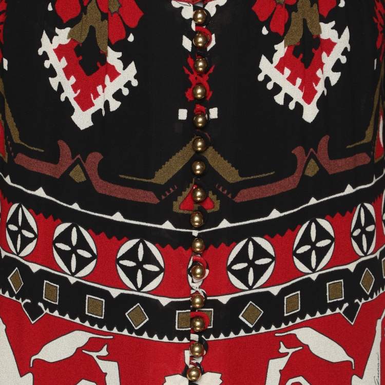 مملوكة مسبقًا Gucci Multicolor Printed Viscose and Silk Vintage Mini Dress M