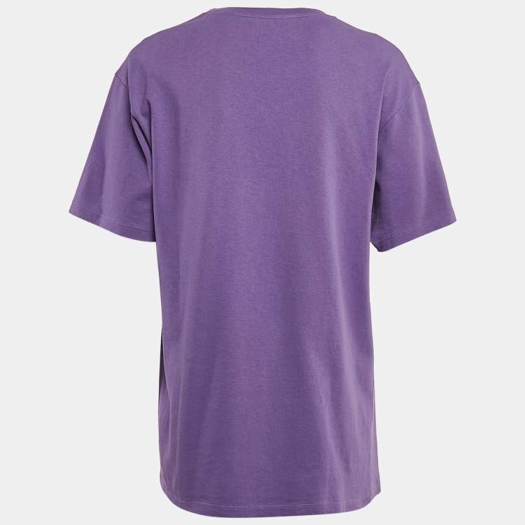 Pre Owned Gucci Purple Cherry Print Jersey Crew Neck T-Shirt XS