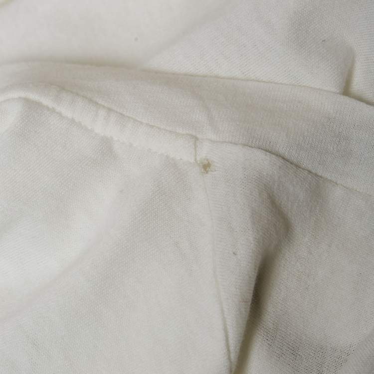 مملوكة مسبقًا Gucci White Vintage Logo Print Cotton Distressed Oversize T-Shirt XS