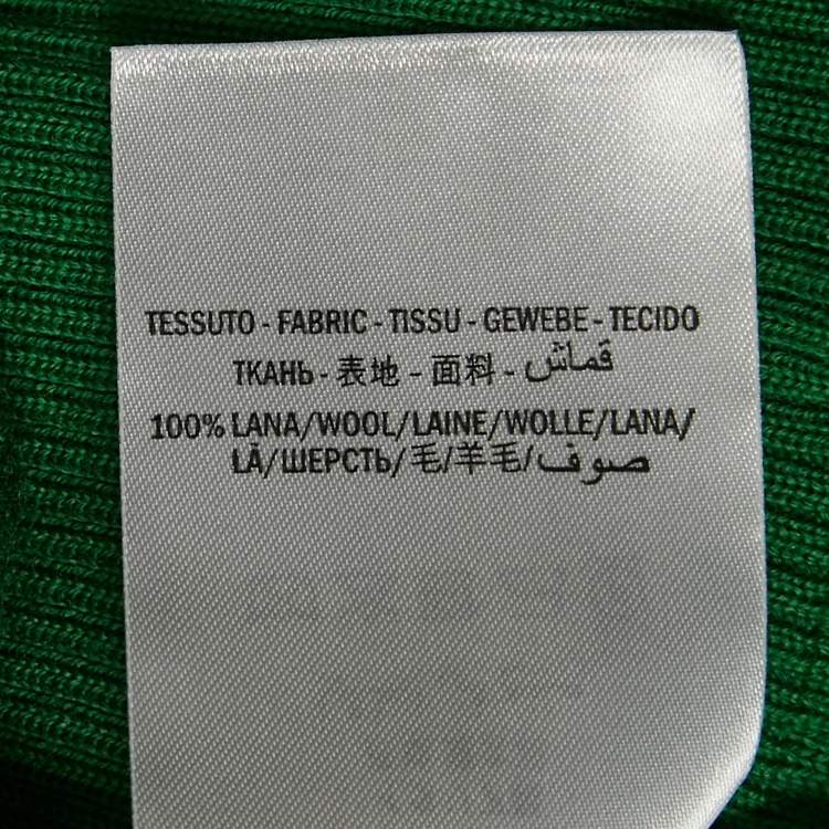 Pre Owned Gucci Green Wool V-Neck Full Sleeve Sweater XS