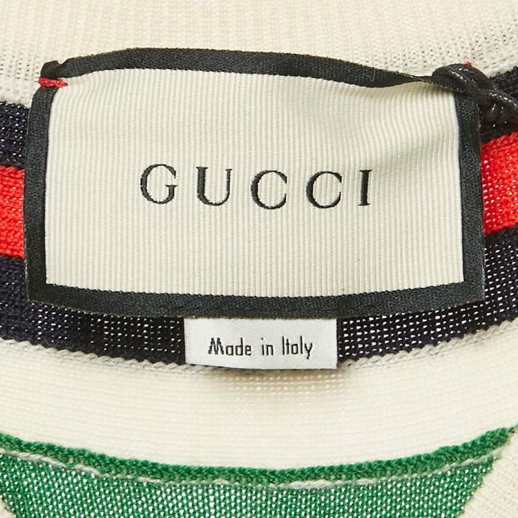 Pre Owned Gucci Green Wool V-Neck Full Sleeve Sweater XS