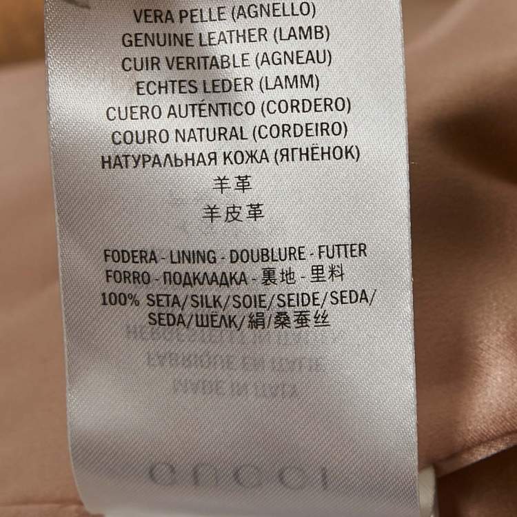 Pre Owned Gucci Brown Python Skin Texture Leather Double Breasted Coat M