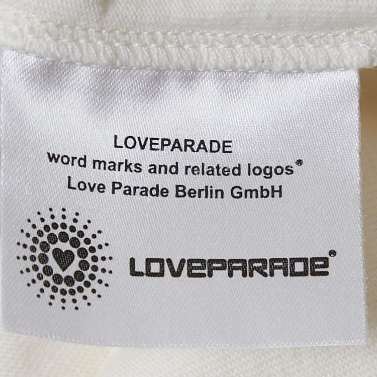 Pre Owned Gucci Off White Love Parade Sequin Detail Jersey T-Shirt XS